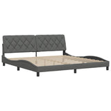 Cadre de lit sans matelas gris foncé 200x200 cm tissu