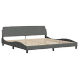 Cadre de lit sans matelas gris foncé 200x200 cm tissu