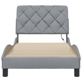 Cadre de lit avec LED sans matelas gris clair 80x200 cm tissu