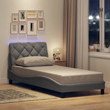 Cadre de lit avec LED sans matelas gris clair 80x200 cm tissu