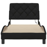 Cadre de lit avec LED sans matelas noir 80x200 cm tissu