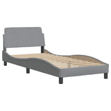 Cadre de lit avec LED sans matelas gris clair 90x190 cm tissu