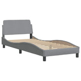 Cadre de lit avec LED sans matelas gris clair 90x200 cm tissu