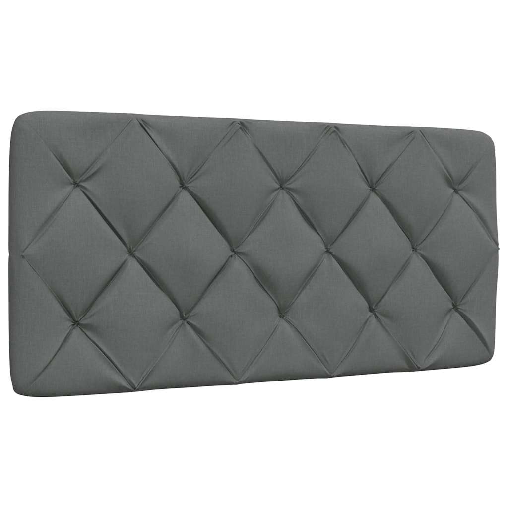 Cadre de lit avec LED sans matelas gris foncé 100x200 cm tissu