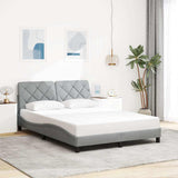 Cadre de lit avec LED sans matelas gris clair 120x200 cm tissu