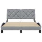 Cadre de lit avec LED sans matelas gris clair 120x200 cm tissu