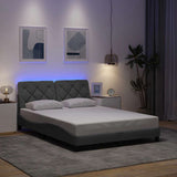 Cadre de lit avec LED sans matelas gris clair 120x200 cm tissu