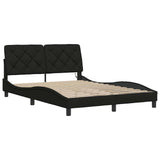 Cadre de lit avec LED sans matelas noir 120x200 cm tissu