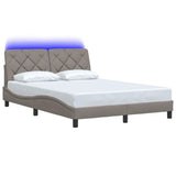 Cadre de lit avec LED sans matelas taupe 120x200 cm tissu