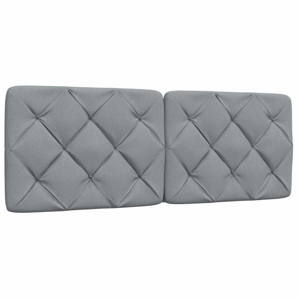 Cadre de lit avec LED sans matelas gris clair 140x190 cm tissu