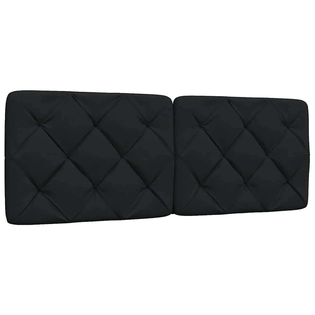 Cadre de lit avec LED sans matelas noir 140x190 cm tissu