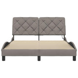 Cadre de lit avec LED sans matelas taupe 140x190 cm tissu