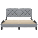 Cadre de lit avec LED sans matelas gris clair 140x200 cm tissu