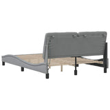 Cadre de lit avec LED sans matelas gris clair 140x200 cm tissu