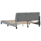 Cadre de lit avec LED sans matelas gris clair 160x200 cm tissu