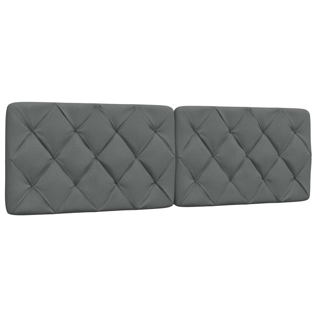 Cadre de lit avec LED sans matelas gris foncé 160x200 cm tissu