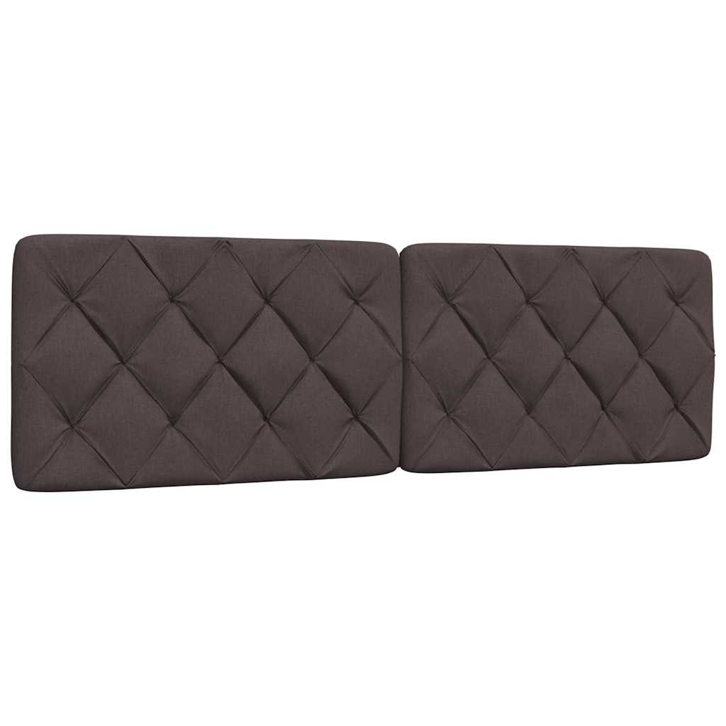 Cadre de lit avec LED sans matelas marron foncé 160x200cm tissu