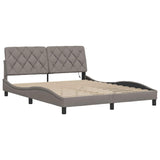 Cadre de lit avec LED sans matelas taupe 160x200 cm tissu