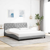 Cadre de lit avec LED sans matelas gris clair 180x200 cm tissu