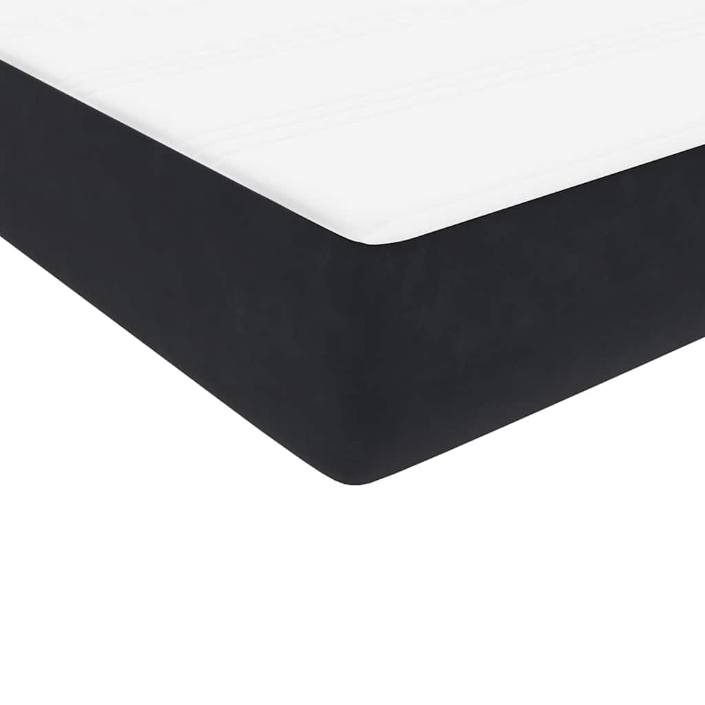 Bed frame with LED without mattress black 180x200 cm fabric