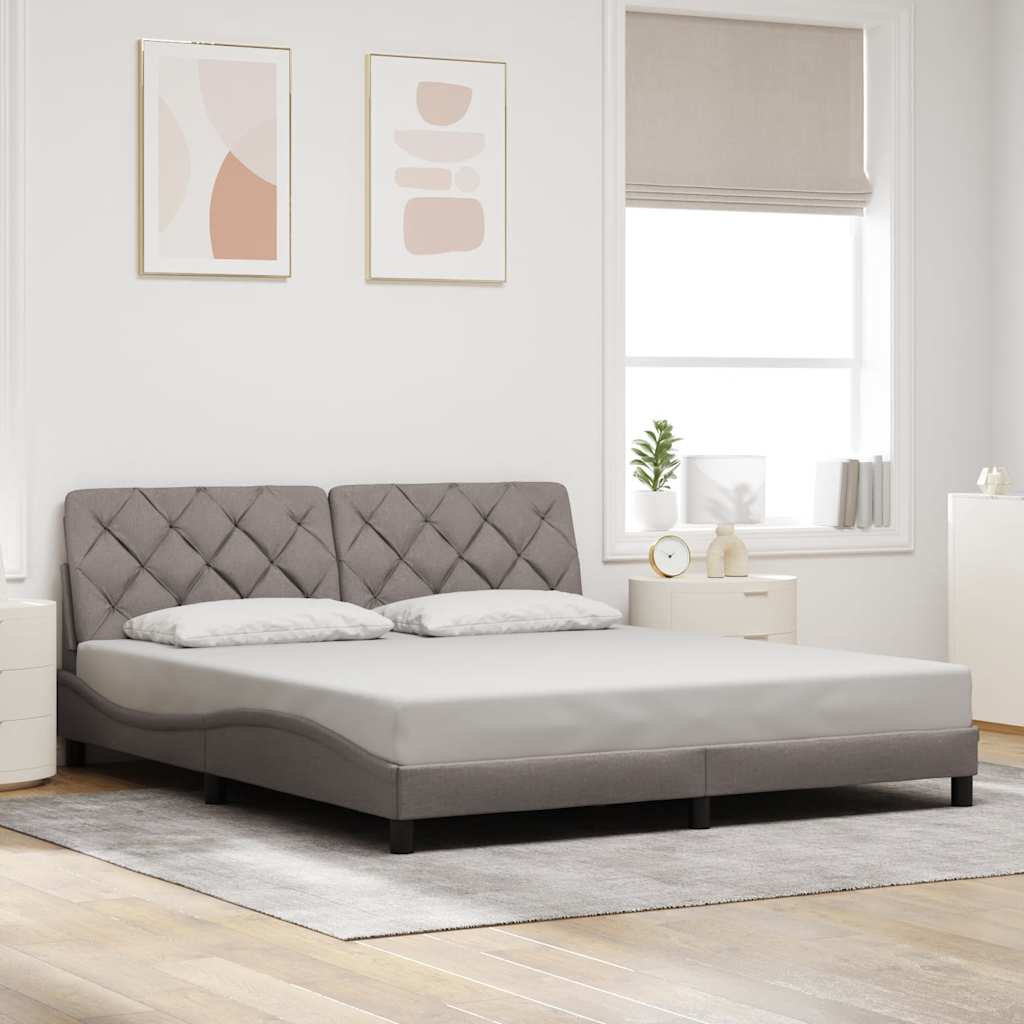 Cadre de lit avec LED sans matelas taupe 180x200 cm tissu