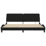 Cadre de lit avec LED sans matelas noir 200x200 cm tissu