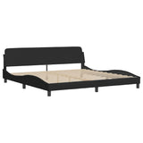 Cadre de lit avec LED sans matelas noir 200x200 cm tissu