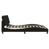 Cadre de lit avec LED sans matelas noir 200x200 cm tissu