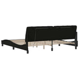 Cadre de lit avec LED sans matelas noir 200x200 cm tissu