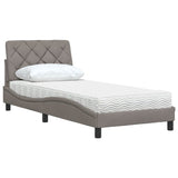 Lit avec matelas taupe 80x200 cm tissu