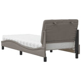 Lit avec matelas taupe 80x200 cm tissu