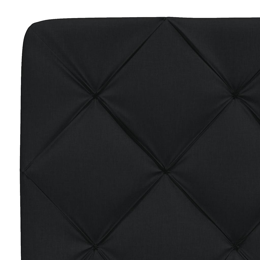 Lit avec matelas noir 90x190 cm tissu