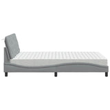 Lit avec matelas gris clair 120x200 cm tissu