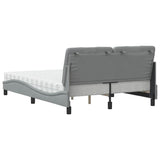 Lit avec matelas gris clair 120x200 cm tissu