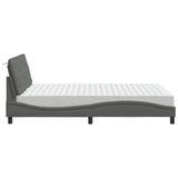 Lit avec matelas gris foncé 120x200 cm tissu