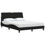 Lit avec matelas noir 120x200 cm tissu