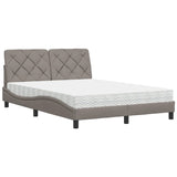 Lit avec matelas taupe 120x200 cm tissu