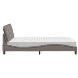 Lit avec matelas taupe 120x200 cm tissu