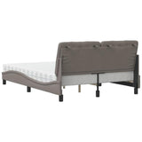 Lit avec matelas taupe 120x200 cm tissu