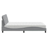 Lit avec matelas gris clair 140x190 cm tissu