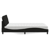 Lit avec matelas noir 140x200 cm tissu