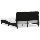 Lit avec matelas noir 140x200 cm tissu