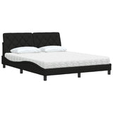 Lit avec matelas noir 160x200 cm tissu