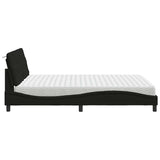 Lit avec matelas noir 160x200 cm tissu