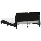 Lit avec matelas noir 160x200 cm tissu