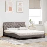 Lit avec matelas taupe 160x200 cm tissu