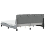 Lit avec matelas gris clair 180x200 cm tissu