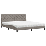 Lit avec matelas taupe 180x200 cm tissu