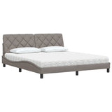 Lit avec matelas taupe 180x200 cm tissu