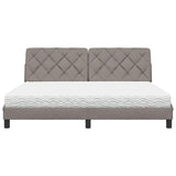 Lit avec matelas taupe 180x200 cm tissu